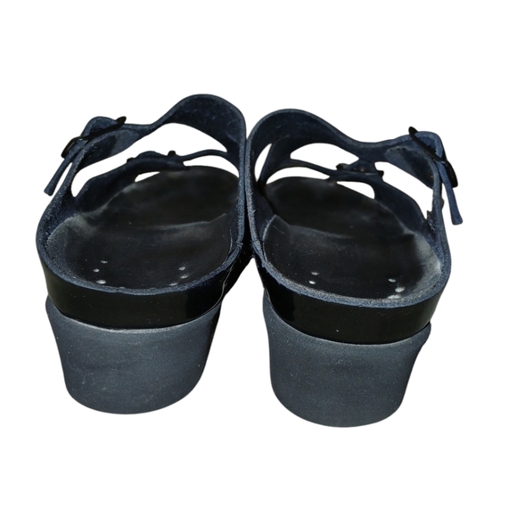 MEPHISTO Elka Black Patent Leather Slide Sandals Women's size 7.5-8 - Picture 10 of 13